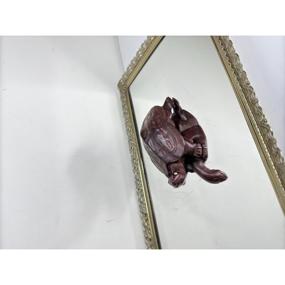 Vintage Wooden Turtle - Hand Made Wooden Intricately Carved Beautiful Treen Orna - Picture 3 of 10